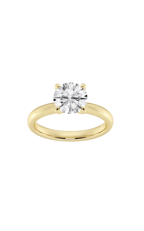 Flashpoint Created Diamond Women's Engagement Ring 4 Carat Round Solitaire in 14K Yellow Gold