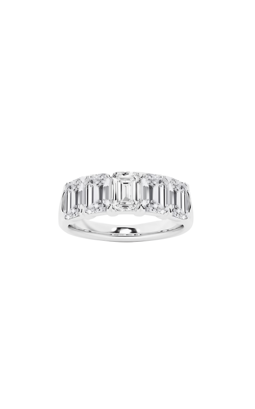 Flashpoint Created Diamond Women's Anniversary Ring 1 CTW Emerald Cut in 10K White Gold