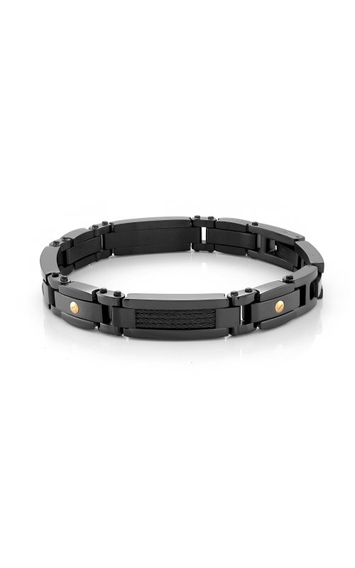 Men's 10MM Black Cable Link Bracelet in Stainless Steel