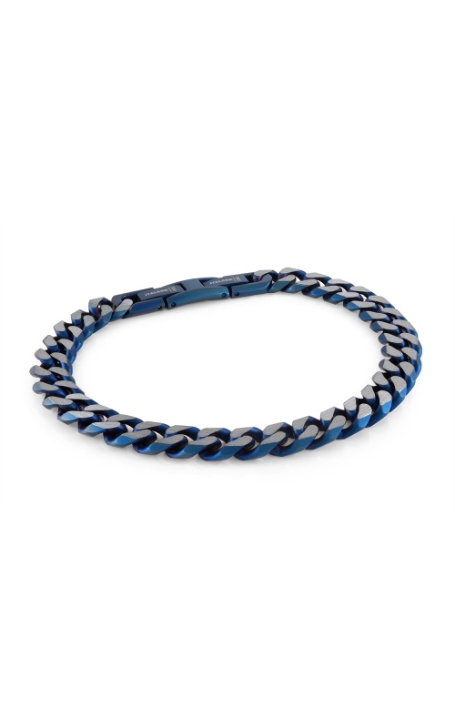 Men's Blue Curb Link Bracelet 8.5 Inches