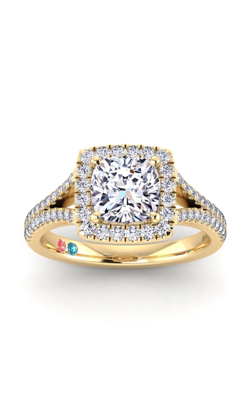 Flashpoint Created Diamond Women's Engagement Ring 1 1/2 CTW Cushion in 14K Yellow Gold