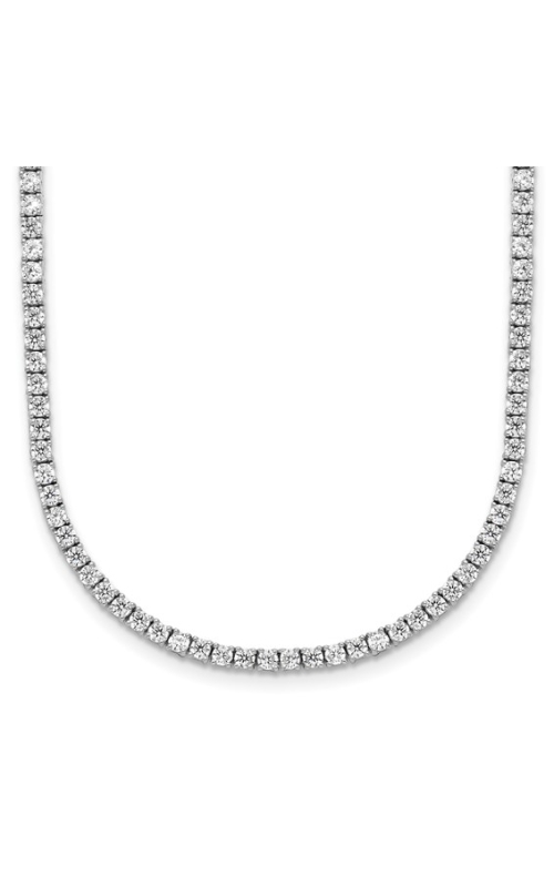 Flashpoint Created Diamond Bolo Tennis Necklace 5 CTW Round in 14K White Gold