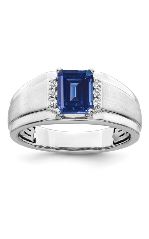 Lab Created Sapphire 1/10 CTW Gentlemen's Ring in Sterling Silver
