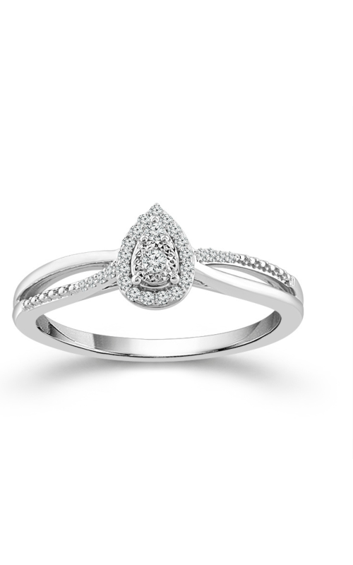 Women's Promise Ring 1/10 CTW Clusters in Sterling Silver
