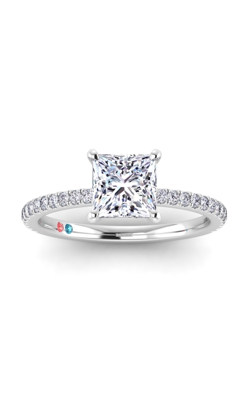 Flashpoint Created Diamond Women's Engagement Ring 2 1/4 CTW Princess Cut in 14K White Gold