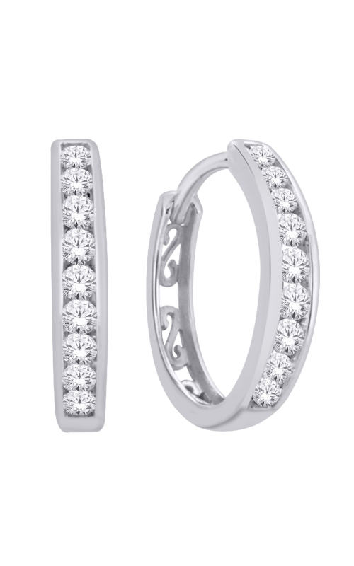 Women's Diamond Hoop Earrings 1/4 CTW in 10K White Gold