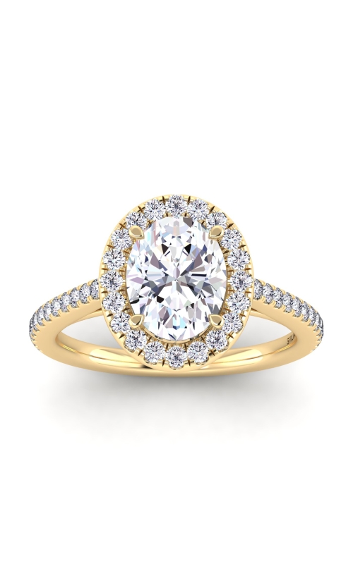 Flashpoint Created Diamond Women's Engagement Ring 1 1/2 CTW Oval in 14K Yellow Gold