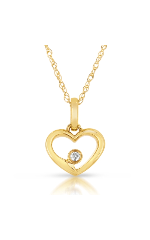 Women's Diamond Accented Heart Pendant In 14K Yellow Gold .01CTW