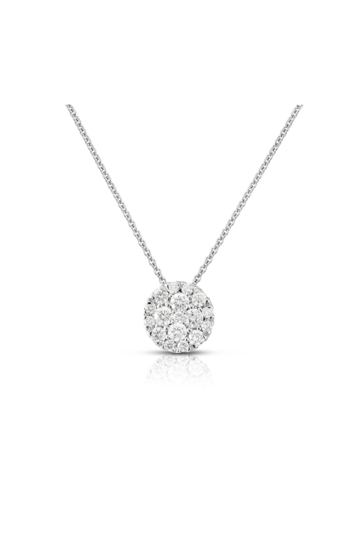 Women's Diamond Cluster Pendant Necklace In 14K White Gold 1/4CTW