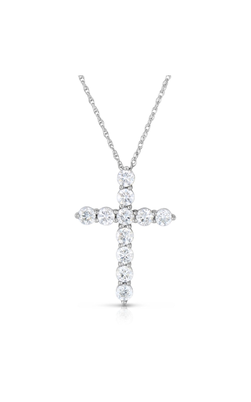 Women's Diamond Cross Pendant Necklace 1/10 CTW in 14K White Gold