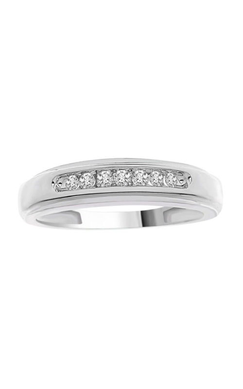 Men's Diamond Wedding Band 1/8 CTW in 10K White Gold