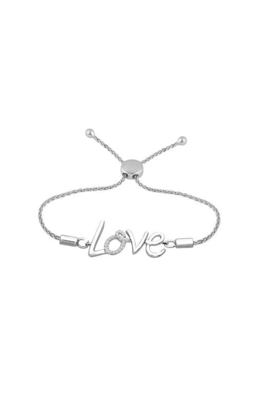 Women's 'LOVE' Diamond Bolo Bracelet 1/10 CTW in Sterling Silver