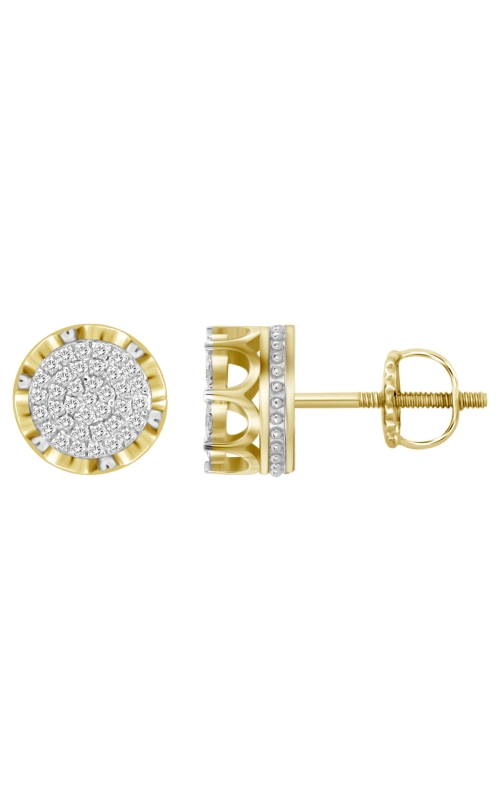Women's Cluster and Halo Diamond Earrings 1/4 CTW in 10K Yellow Gold