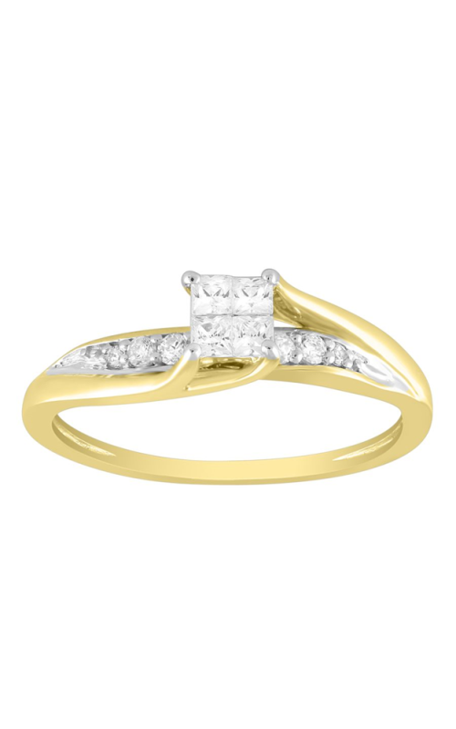 Women's Princess Quad Promise Ring 1/5 CTW in 10K Yellow Gold