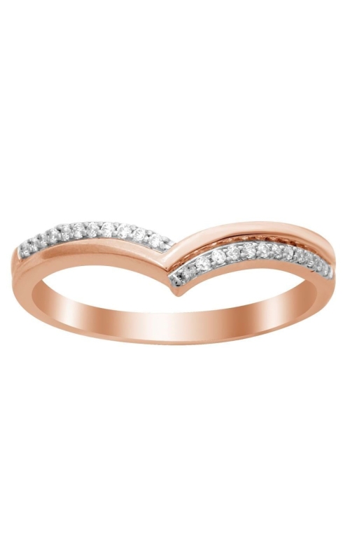 LADIES STACKBLE BAND 1/20 CT ROUND DIAMOND 14K ROSE GOLD