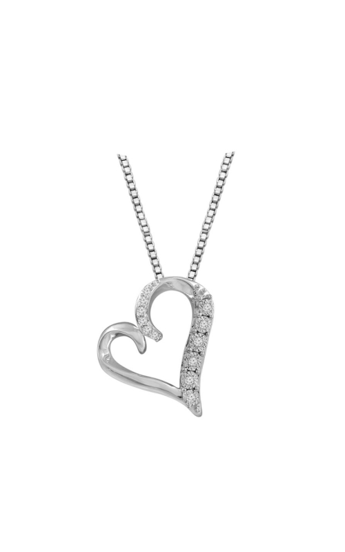 Women's Diamond Heart Pendant Necklace 1/10 CTW in 10K White Gold