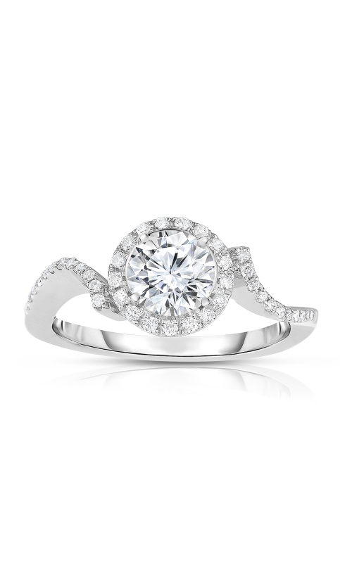 Women's Semi-Mount Halo Sidestone Engagement Ring 1/5 CTW in 14K White Gold