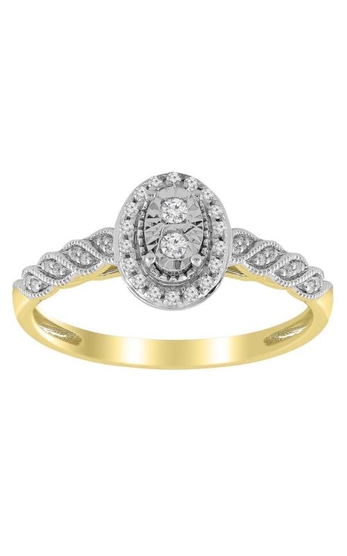 Women's Vintage Oval Halo Diamond Promise Ring 1/10 CTW in 10K Yellow Gold