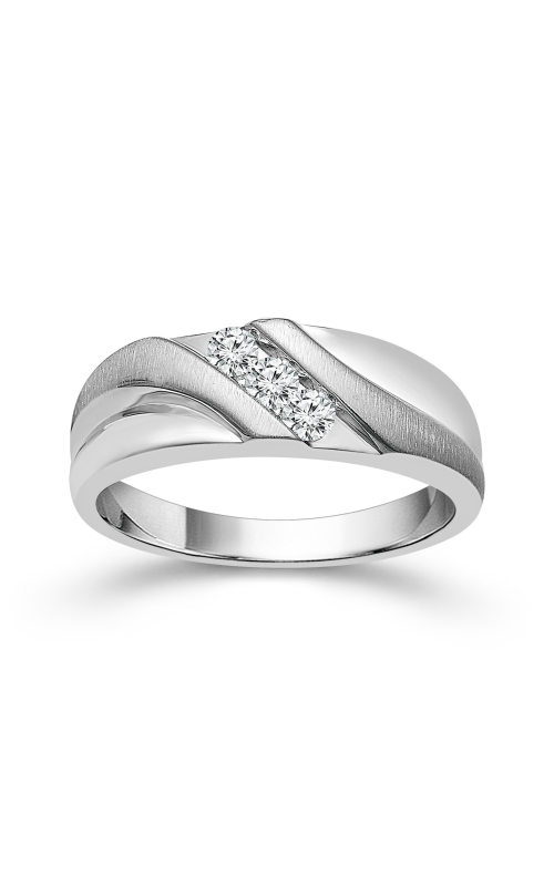 Men's Diamond Wedding Band 1/10 CTW in 10K White Gold