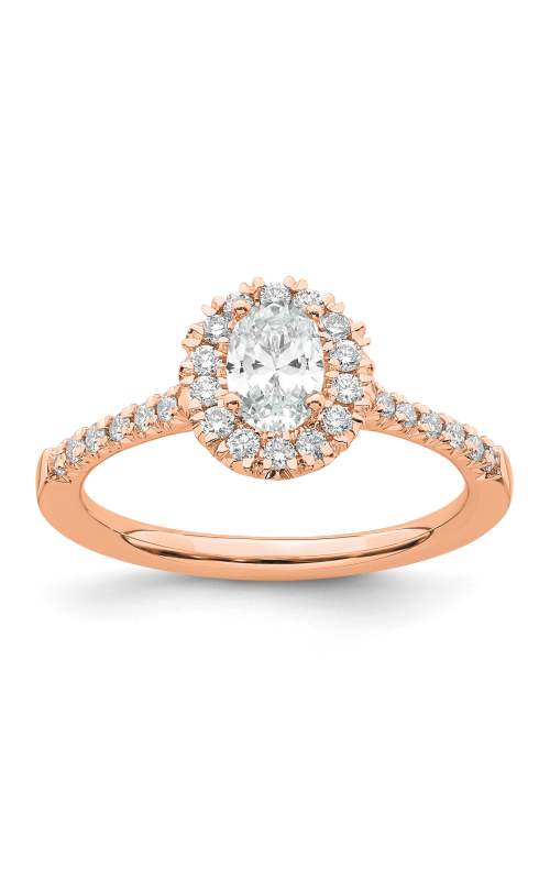 Flashpoint Created Diamond Oval Halo Engagement Ring 7/8 CTW in 14K Rose Gold