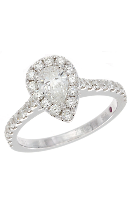 Women's Only You Diamond Pear Halo Engagement Ring 1 CTW in 14K White Gold