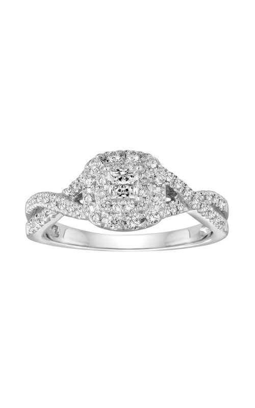 Women's Bliss Bride Cushion Halo Engagement Ring 3/8 CTW 14K White Gold