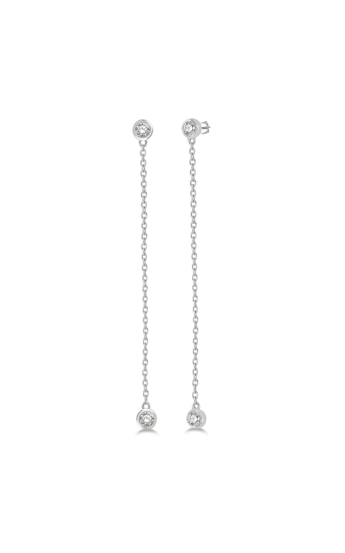 14k White Gold Diamond Hoop Earrings 1/4 ctw In Out  Black and White Diamonds