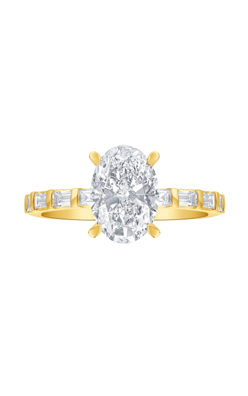 Flashpoint Created Diamond Oval Engagement Ring 2 1/10 CTW in 14K Yellow Gold