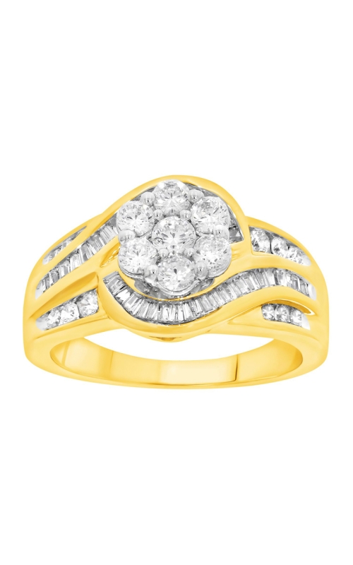 Women's Diamond ClusterEngagement Ring 1 CTW in 10K Yellow Gold