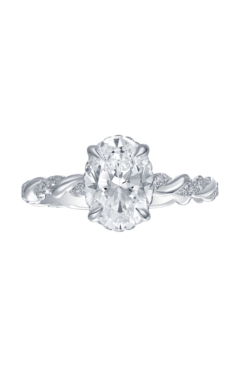 Flashpoint Created Diamond Oval Engagement Ring 2 1/4 CTW in 14K White Gold
