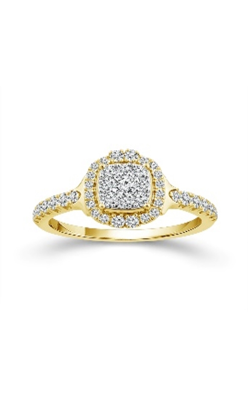 Women's Beautiful Bride Cushion Halo Cluster 1/2 CTW in 10K Yellow Gold