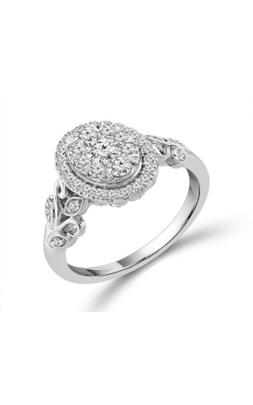 Women's Beautiful Bride Cluster Halo Diamond Engagement Ring 5/8 CTW in 10K White Gold