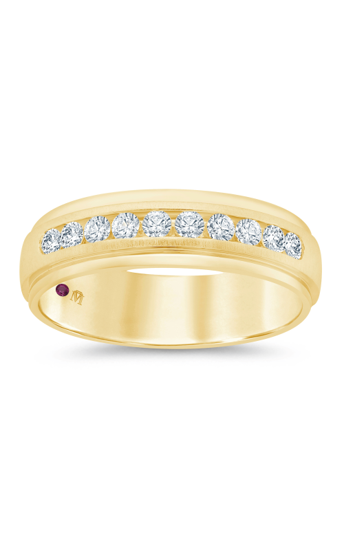 Men's Diamond Polished and Satin Wedding Band 1/2 CTW in 14K Yellow Gold