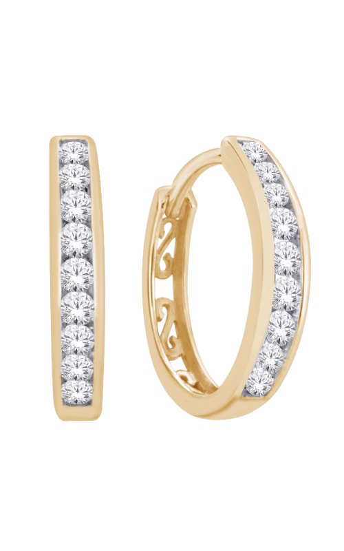 Women's Diamond Hoop Earrings 1/8 CTW in 10K Yellow Gold