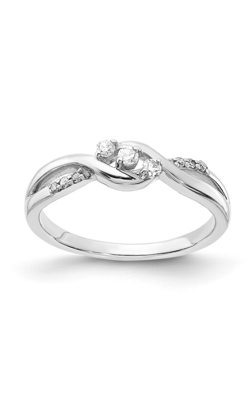 Two Hearts Diamond Twist Promise Ring in Sterling Silver, 1/10ctw