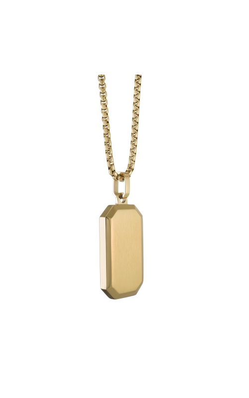 Italgem Octagon Dog Tag Necklace in Gold Stainless Steel