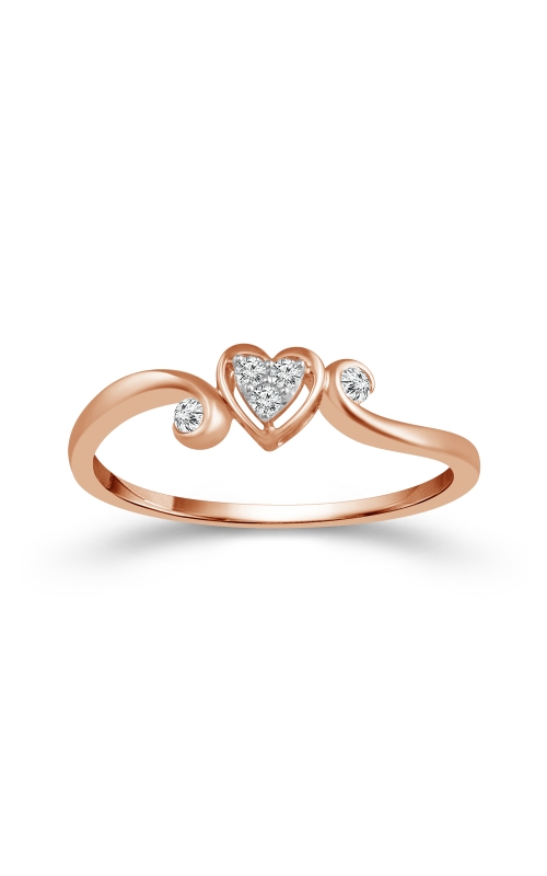Women's Diamond Heart Promise Ring 1/20 CTW in 10K Rose Gold