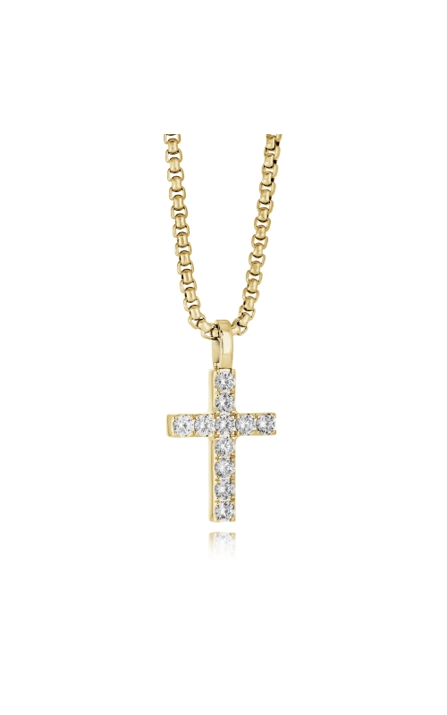 Italgem CZ Cross 22 Necklace in Gold Stainless Steel