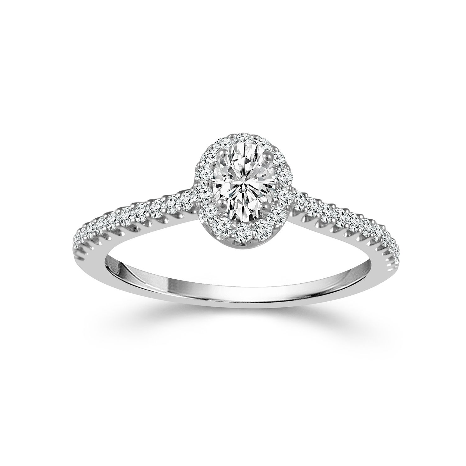 LADIES BRIDAL SET 0.50CT ROUND/OVAL DIAMOND 14K WHITE GOLD LADIES BRIDAL SET 0.50CT ROUND/OVAL DIAMOND 14K WHITE GOLD