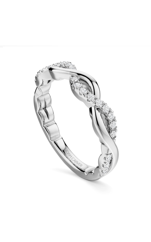 Women's Twisted Diamond Wedding Band 1/5 in 14K White Gold