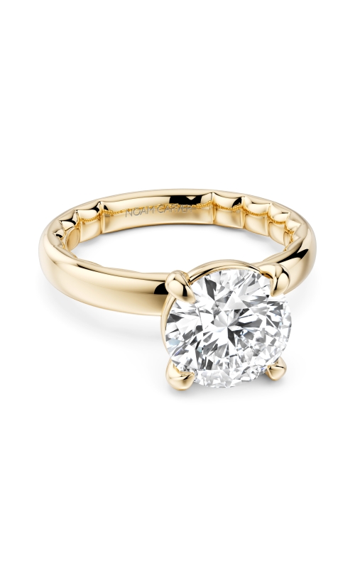 Solitaire Semi-Mount CZ Engagement Ring in 14K Yellow Gold