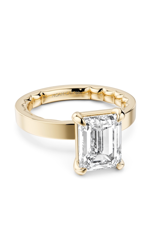 Women's Emerald Semi-Mount 2.5 MM Wide Engagement Ring in 14K Yellow Gold