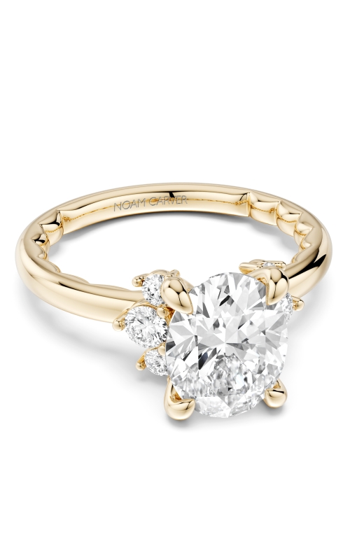 Women's Semi-Mount Sunburst Engagement Ring in 14K Yellow Gold