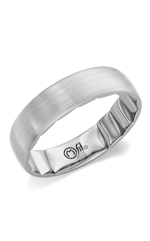 Men's Sandpaper Finish Wedding Band in 10K White Gold