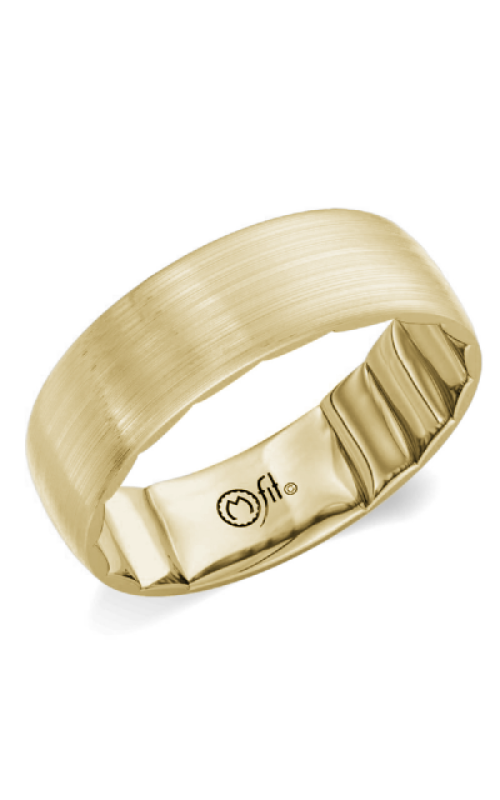 Men's Sandpaper Finish 7MM Wedding Band in 10K Yellow Gold