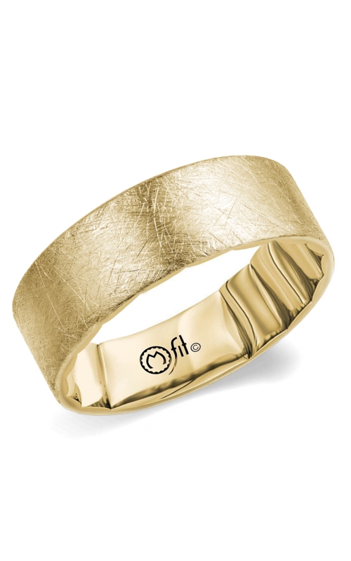 Men's Brush Finish 8MM Wedding Band in 10K Yellow Gold