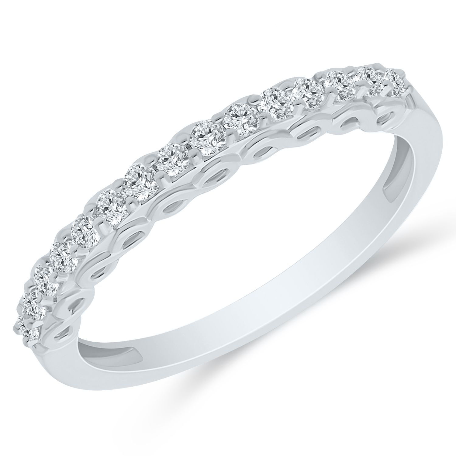 Infinity Band White and Black Diamond Ring 10k White Gold 1/4 CTW Infinity Band White and Black Diamond Ring 10k White Gold 1/4 CTW