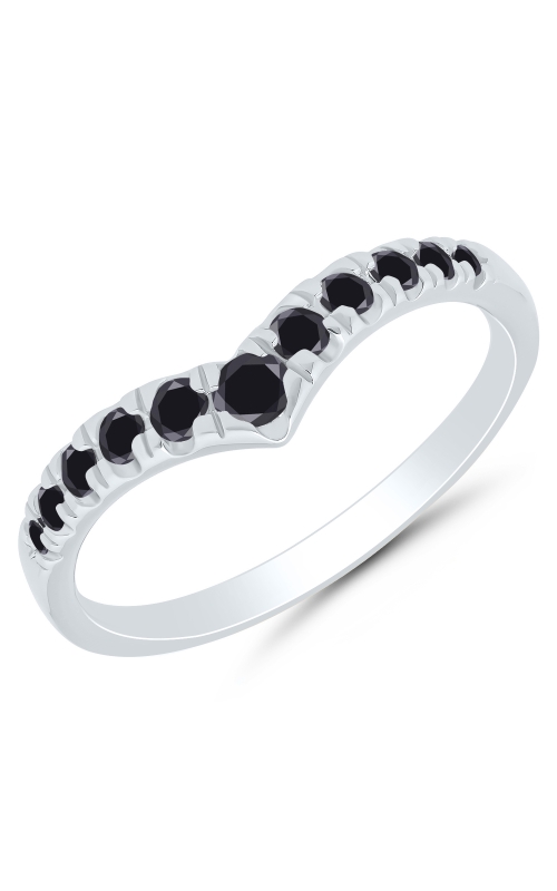 Women's Diamond Anniversary Ring Round Black Diamonds 1/4 CTW in 14K White Gold