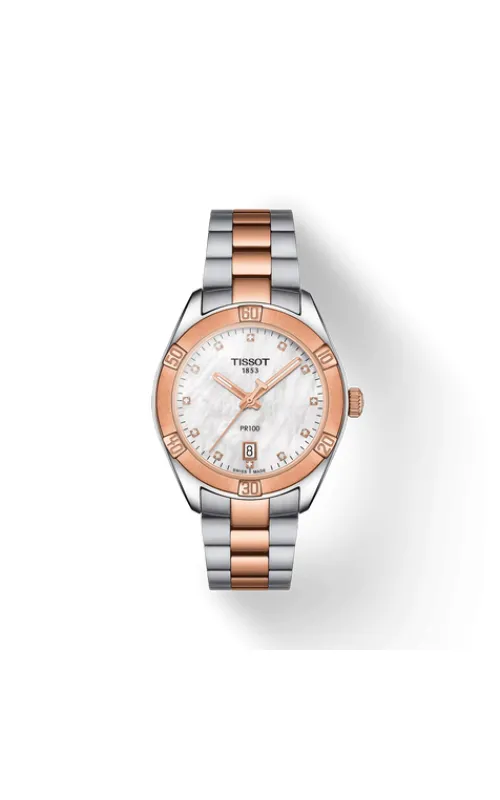 Tissot PR 100 Sport Chic 36mm White Mother Of Pearl Quartz Watch