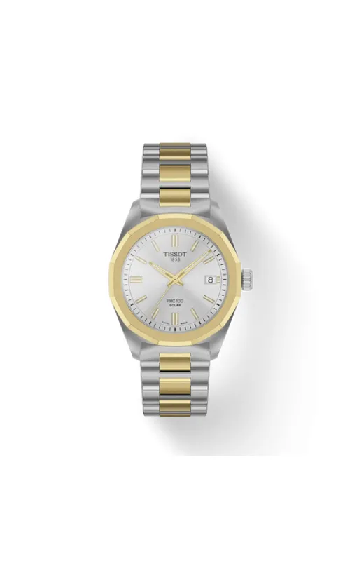 Tissot PRC 100 Solar 34mm Silver Watch